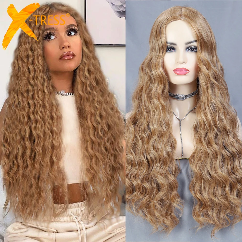 X-TRESS Strawberry Brown Synthetic Hair Wigs For Women Middle Part Long Curly Glueless Wig Cosplay Honey Blonde 26" Hairstyle
X-TRESS Strawberry Brown Synthetic Hair Wigs For Women Middle Part Long Curly Glueless Wig Cosplay Honey Blonde 26" Hairstyle