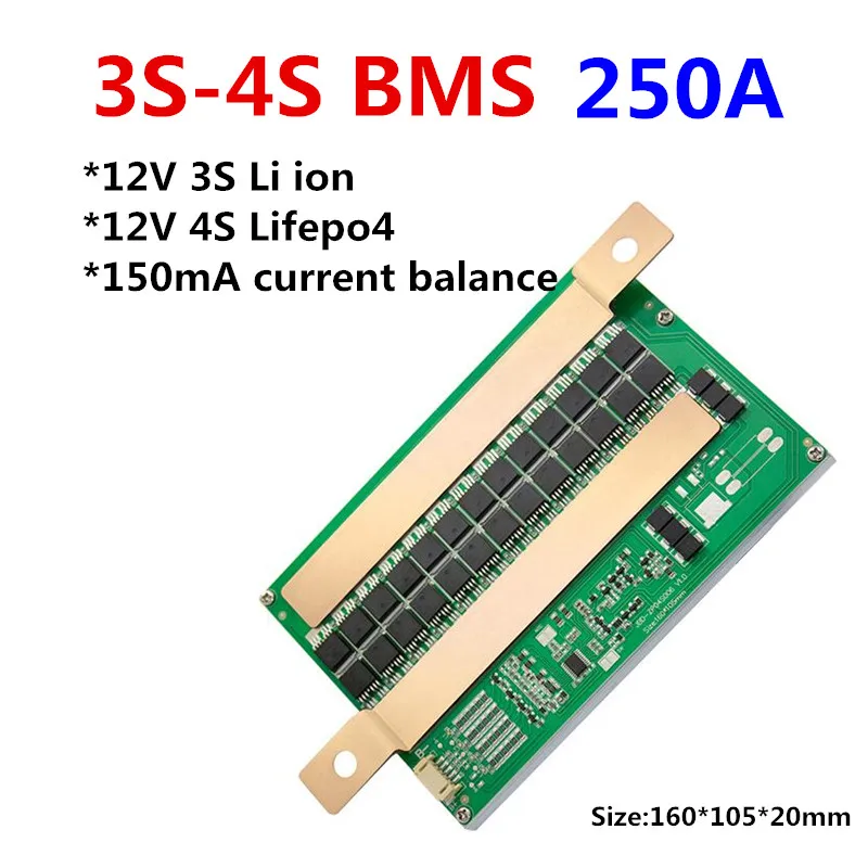 12V 250A Lithium battery protection board common port with balance 12V 3S Li ion 12V 4S Lifepo4 RV energy storage BMS
12V 250A Lithium battery protection board common port with balance 12V 3S Li ion 12V 4S Lifepo4 RV energy storage BMS