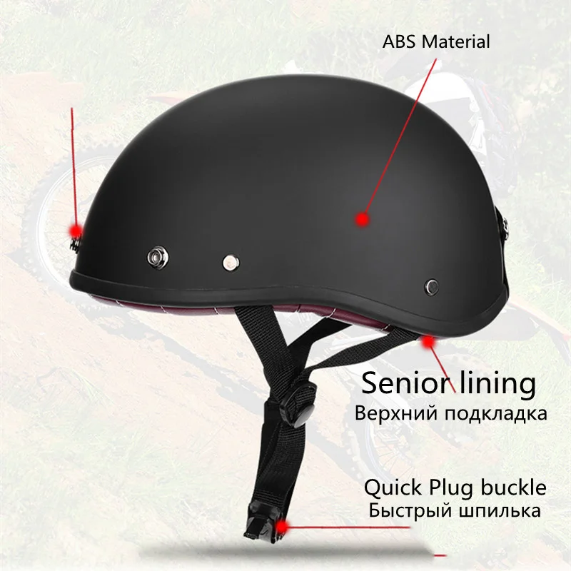Half Face Vintage Motorcycle Helmet Retro German Kask,cafe Racer,scooter,cruiser,chopper,matte Black,eps Lining,dot Approved
Half Face Vintage Motorcycle Helmet Retro German Kask,cafe Racer,scooter,cruiser,chopper,matte Black,eps Lining,dot Approved