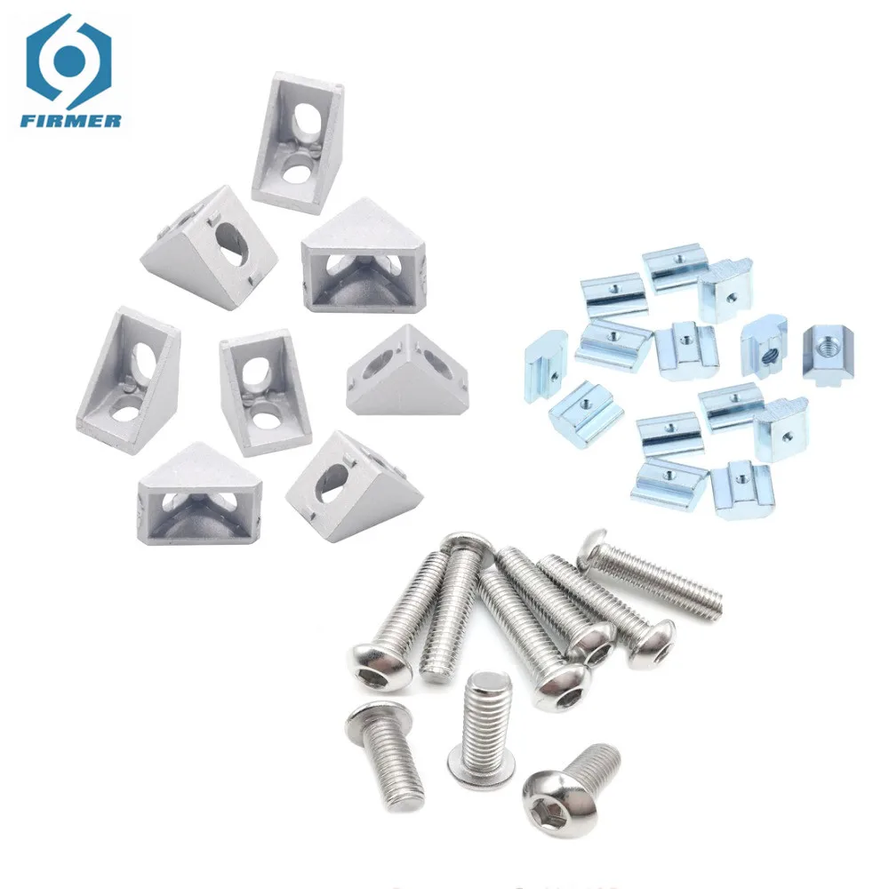 Aluminum Profile Connector Set 20pcs 2020 Corner Bracket 40pcs M5x10mm T-Track sliding Nuts 40pcs M5x10mm Hex Socket Cap Screw
Aluminum Profile Connector Set 20pcs 2020 Corner Bracket 40pcs M5x10mm T-Track sliding Nuts 40pcs M5x10mm Hex Socket Cap Screw