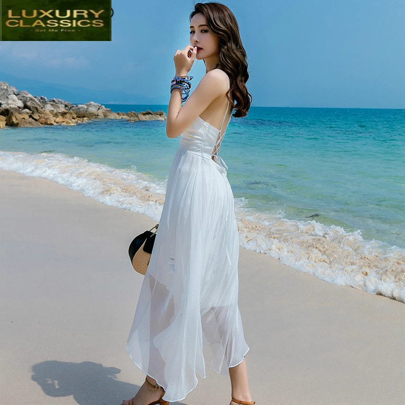 Long Summer Dress Women Boho White Dress Silk Backless Vestidos Sexy Beach Party Dresses Maxi Vestidos Verano LWL1529
Long Summer Dress Women Boho White Dress Silk Backless Vestidos Sexy Beach Party Dresses Maxi Vestidos Verano LWL1529