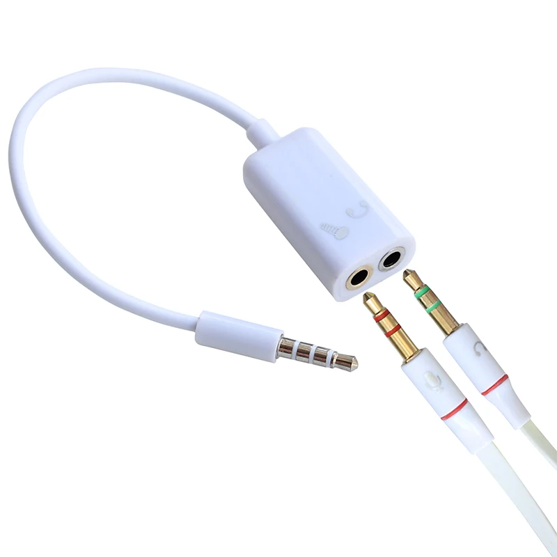 3.5mm stereo audio splitter male to headphone headset +microphone adapter for PC &cell phone Pad
3.5mm stereo audio splitter male to headphone headset +microphone adapter for PC &cell phone Pad