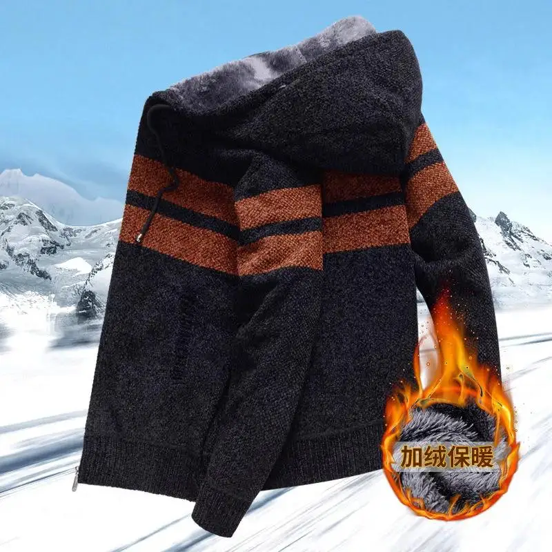 Cardigan Male Autumn Winter Sweater Plush Zipper Cold Sweatercoat Thick Clothes Warm Stripe Fashion New Men's Clothing
Cardigan Male Autumn Winter Sweater Plush Zipper Cold Sweatercoat Thick Clothes Warm Stripe Fashion New Men's Clothing