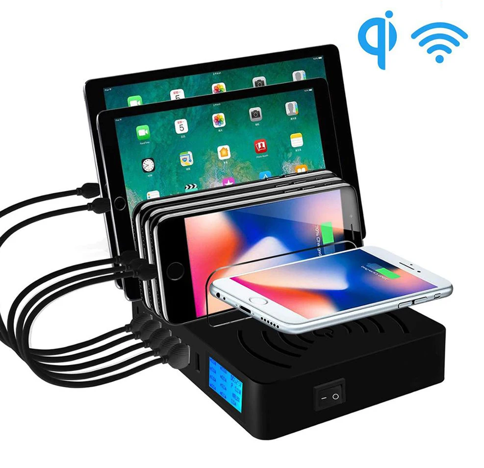 Зарядное устройство с несколькими USB-портами, подставка для быстрой беспроводной зарядки Qi для iPhone 12, 13, 11 Pro Max XS XR Samsung S21 Ultra S20 Fe S10 S9 Note20 10 Plus Xiaomi, зарядная док-станция с ЖК-дисплеем
Зарядное устройство с несколькими USB-портами, подставка для быстрой беспроводной зарядки Qi для iPhone 12, 13, 11 Pro Max XS XR Samsung S21 Ultra S20 Fe S10 S9 Note20 10 Plus Xiaomi, зарядная док-станция с ЖК-дисплеем