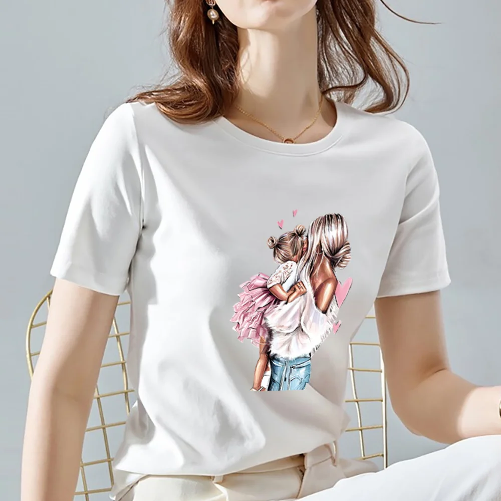Fashion Women's Daily White Casual T-shirt Slim Trend Mother Print Pattern Top Commuter Round Neck Soft Shirt Women's Clothing
Fashion Women's Daily White Casual T-shirt Slim Trend Mother Print Pattern Top Commuter Round Neck Soft Shirt Women's Clothing