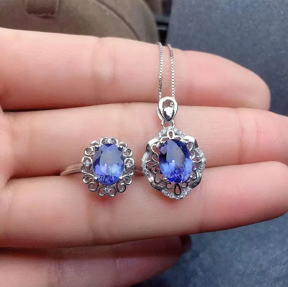 Real Natural Tanzanite jewelry set Natural Real Tanzanite 925 sterling silver 1pc pendant,1pc ring
Real Natural Tanzanite jewelry set Natural Real Tanzanite 925 sterling silver 1pc pendant,1pc ring