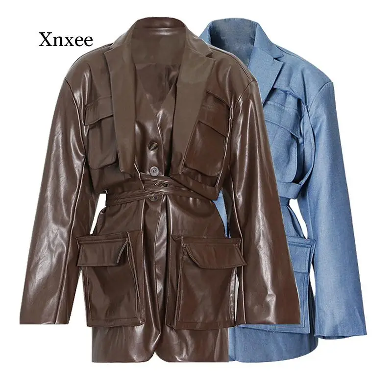 Casual Women Blazer Notched Collar Long Sleeve High Waist Lace Up Patchwork Pockets Suit Female Fashion Clothes New
Casual Women Blazer Notched Collar Long Sleeve High Waist Lace Up Patchwork Pockets Suit Female Fashion Clothes New