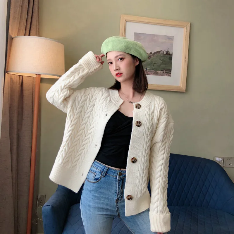 H9610 Autumn Winter Sweater Women Korean Twisted Round Collar Warm Knitted Cardigan Girl Student Solid Color High Quality Top
H9610 Autumn Winter Sweater Women Korean Twisted Round Collar Warm Knitted Cardigan Girl Student Solid Color High Quality Top