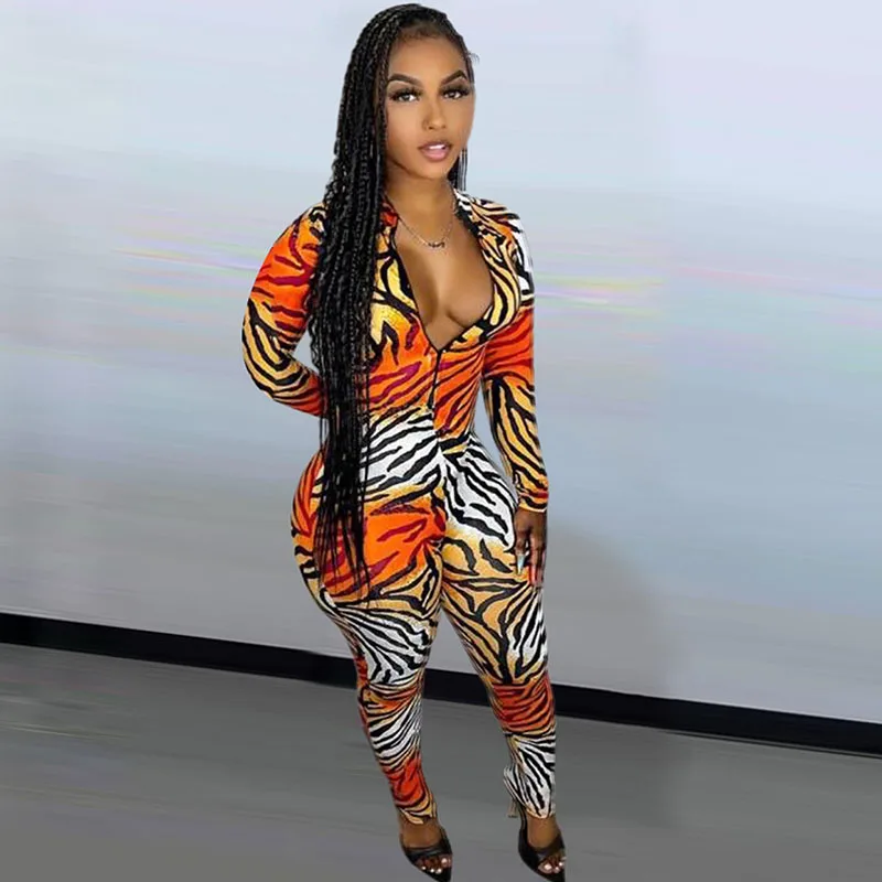 Front Zip Tiger Printed Bodycon Jumpsuit Women Club Birthday Outfits Rave Festival Long Sleeve Rompers Womens Jumpsuits Overalls
Front Zip Tiger Printed Bodycon Jumpsuit Women Club Birthday Outfits Rave Festival Long Sleeve Rompers Womens Jumpsuits Overalls