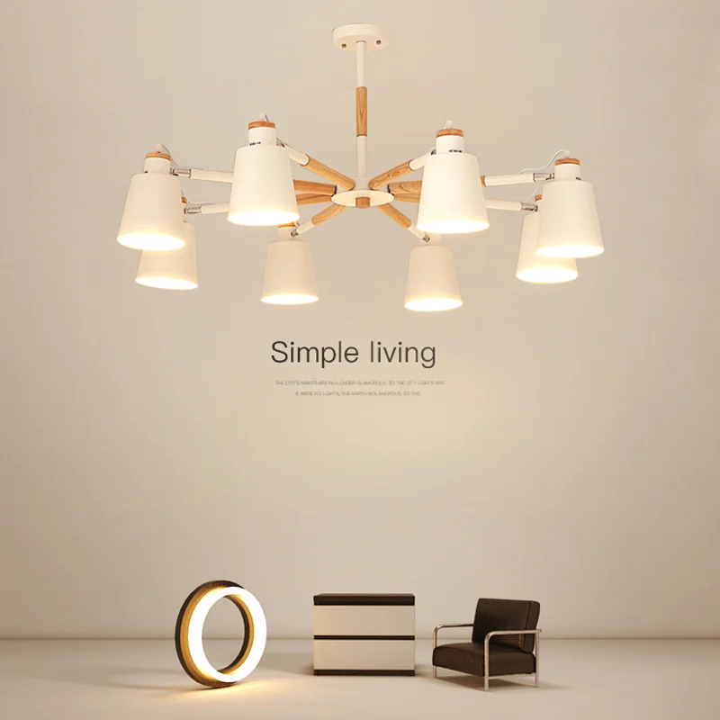 Chandeliers Lights E27 Rubber wood and Iron lampshade with white body for living rooming bedroom dining Suspendsion Lighting
Chandeliers Lights E27 Rubber wood and Iron lampshade with white body for living rooming bedroom dining Suspendsion Lighting