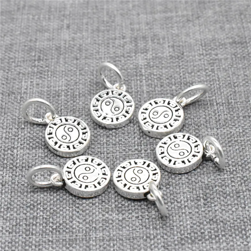 6pcs of 925 Sterling Silver Tai Chi Charms 2-Sided Chinese Feng Shui Taichi for Bracelet Necklace
6pcs of 925 Sterling Silver Tai Chi Charms 2-Sided Chinese Feng Shui Taichi for Bracelet Necklace