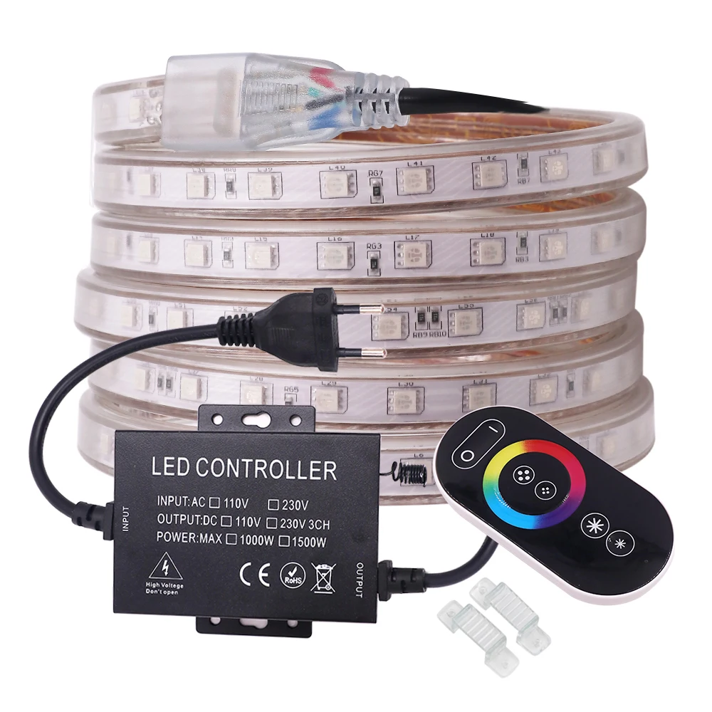 5050 RGB светодиодный светильник с сенсорным пультом дистанционного управления 220 в 110 В переменного тока 60 светодиодов/м гибкий светодиодный ленточный светильник s водонепроницаемый наружный декор для помещений
5050 RGB светодиодный светильник с сенсорным пультом дистанционного управления 220 в 110 В переменного тока 60 светодиодов/м гибкий светодиодный ленточный светильник s водонепроницаемый наружный декор для помещений