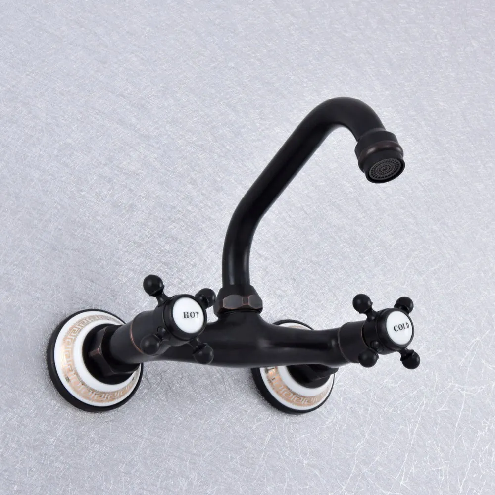 Black Oil Rubbed Brass Swivel Kitchen Sink Faucet Wall Mounted Bathroom Basin Mixer Dual Cross Handle Tap Lsf732
Black Oil Rubbed Brass Swivel Kitchen Sink Faucet Wall Mounted Bathroom Basin Mixer Dual Cross Handle Tap Lsf732