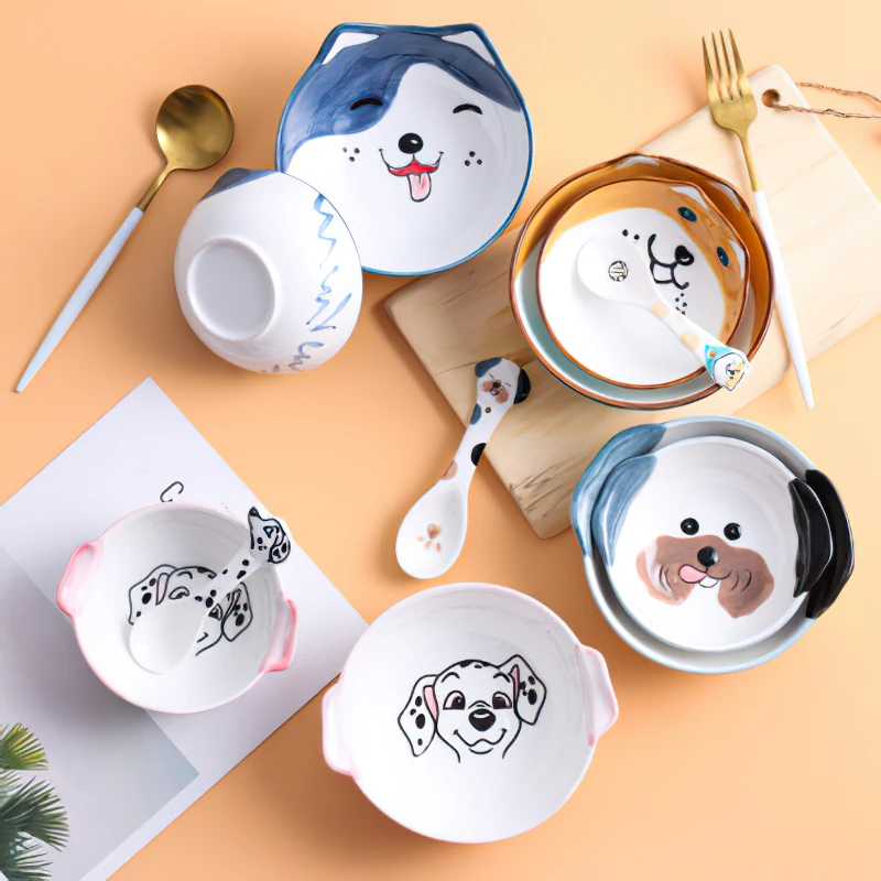 Ceramics Cutlery Set Korean Cartoon Dog Bone China Plate Bowl Spoon Dish Tableware Household Kitchen Supplies Dinnerware
Ceramics Cutlery Set Korean Cartoon Dog Bone China Plate Bowl Spoon Dish Tableware Household Kitchen Supplies Dinnerware