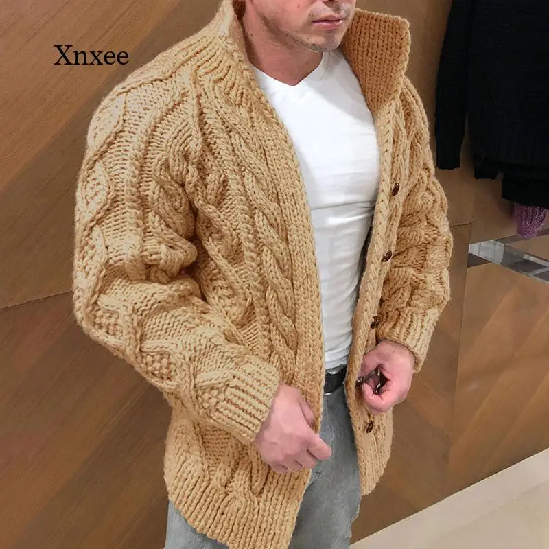 Men's Autumn and Winter Sweater Coat Thick Warm Knit Sweater Coat Fashion Solid Color Stand-Up Collar Sweater
Men's Autumn and Winter Sweater Coat Thick Warm Knit Sweater Coat Fashion Solid Color Stand-Up Collar Sweater