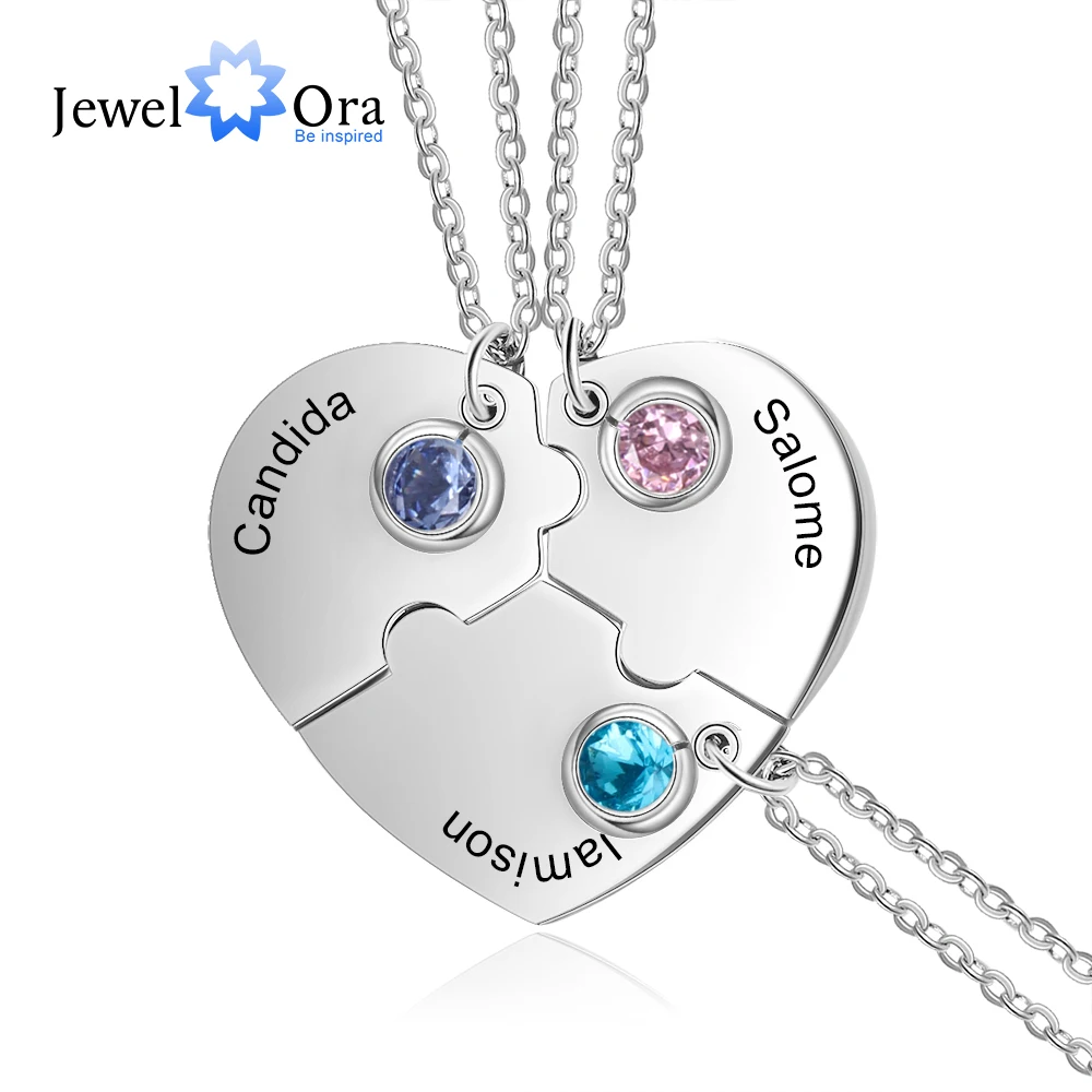 3pcs/Set Personalized Stainless Steel Heart Best Friend Necklace Customized Birthstone BFF Necklaces for 3 Friends (NE104007)
3pcs/Set Personalized Stainless Steel Heart Best Friend Necklace Customized Birthstone BFF Necklaces for 3 Friends (NE104007)