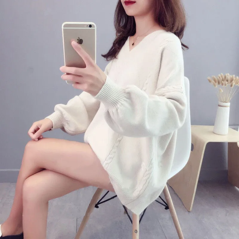 45-100KG Women's Sweate Bottoming Shirt Autumn Winter New Solid Color V-neck Pullover Loose and Comfortable Fashion Commuter Top
45-100KG Women's Sweate Bottoming Shirt Autumn Winter New Solid Color V-neck Pullover Loose and Comfortable Fashion Commuter Top