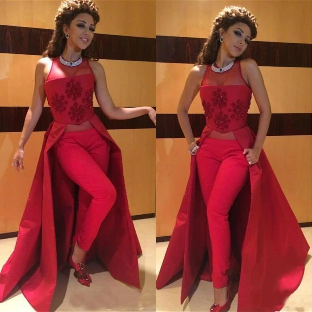 New Custom Sleeveless Satin Prom Party Gown O-Neck Illusion Pant Suits A Line Ankle-Length Evening Dresses
New Custom Sleeveless Satin Prom Party Gown O-Neck Illusion Pant Suits A Line Ankle-Length Evening Dresses