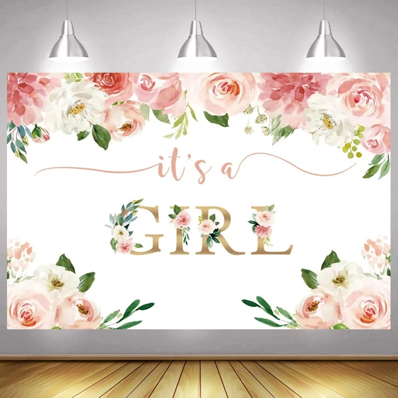 Pink It is a Girl Backdrop Happy Birthday Party Baby Shower Flower Floral Kids Photography Background Photographic Banner
Pink It is a Girl Backdrop Happy Birthday Party Baby Shower Flower Floral Kids Photography Background Photographic Banner