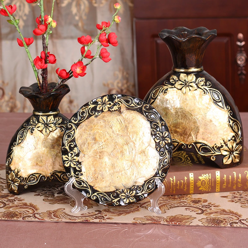 European style Vintage vase Three-piece suit Ornaments bedroom Flower arrangement living room Home Decoration Pretty
European style Vintage vase Three-piece suit Ornaments bedroom Flower arrangement living room Home Decoration Pretty