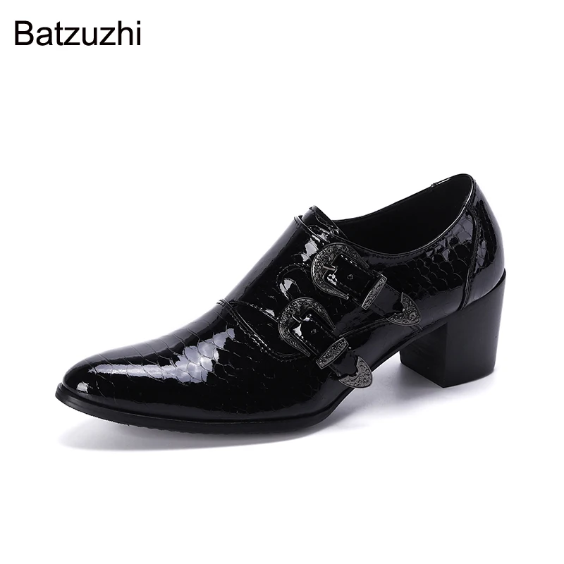 Batzuzhi 7.5 Heels High Men Shoes Pointed Toe Black Genuine Leather Dress Shoes Men Buckles Men Dress Shoes Leather Party Shoes
Batzuzhi 7.5 Heels High Men Shoes Pointed Toe Black Genuine Leather Dress Shoes Men Buckles Men Dress Shoes Leather Party Shoes