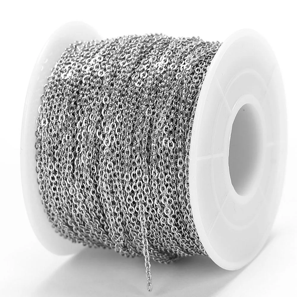 10meters 1/1.5/2mm Stainless Steel Necklace Chains O Shape Cross Chain Accessories for Bracelets Jewelry Making Components DIY
10meters 1/1.5/2mm Stainless Steel Necklace Chains O Shape Cross Chain Accessories for Bracelets Jewelry Making Components DIY