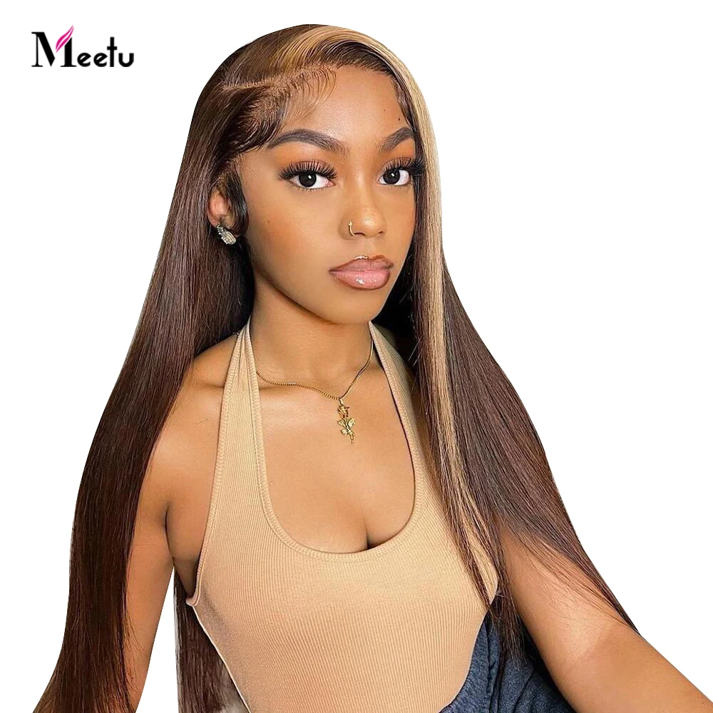 Meetu Brown Highlight Wig Human Hair 13x4 Lace Frontal Wigs for Women Transparent Lace Front Wig Colored Human Hair Wigs
Meetu Brown Highlight Wig Human Hair 13x4 Lace Frontal Wigs for Women Transparent Lace Front Wig Colored Human Hair Wigs