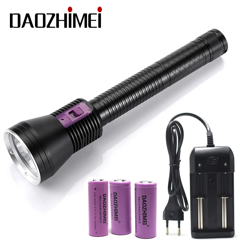 Professional Diving Flashlight 3*XHP70.2 LED White/Yellow Light dive torch Underwater 100M Submersible Lamp use 3*26650 battery
Professional Diving Flashlight 3*XHP70.2 LED White/Yellow Light dive torch Underwater 100M Submersible Lamp use 3*26650 battery