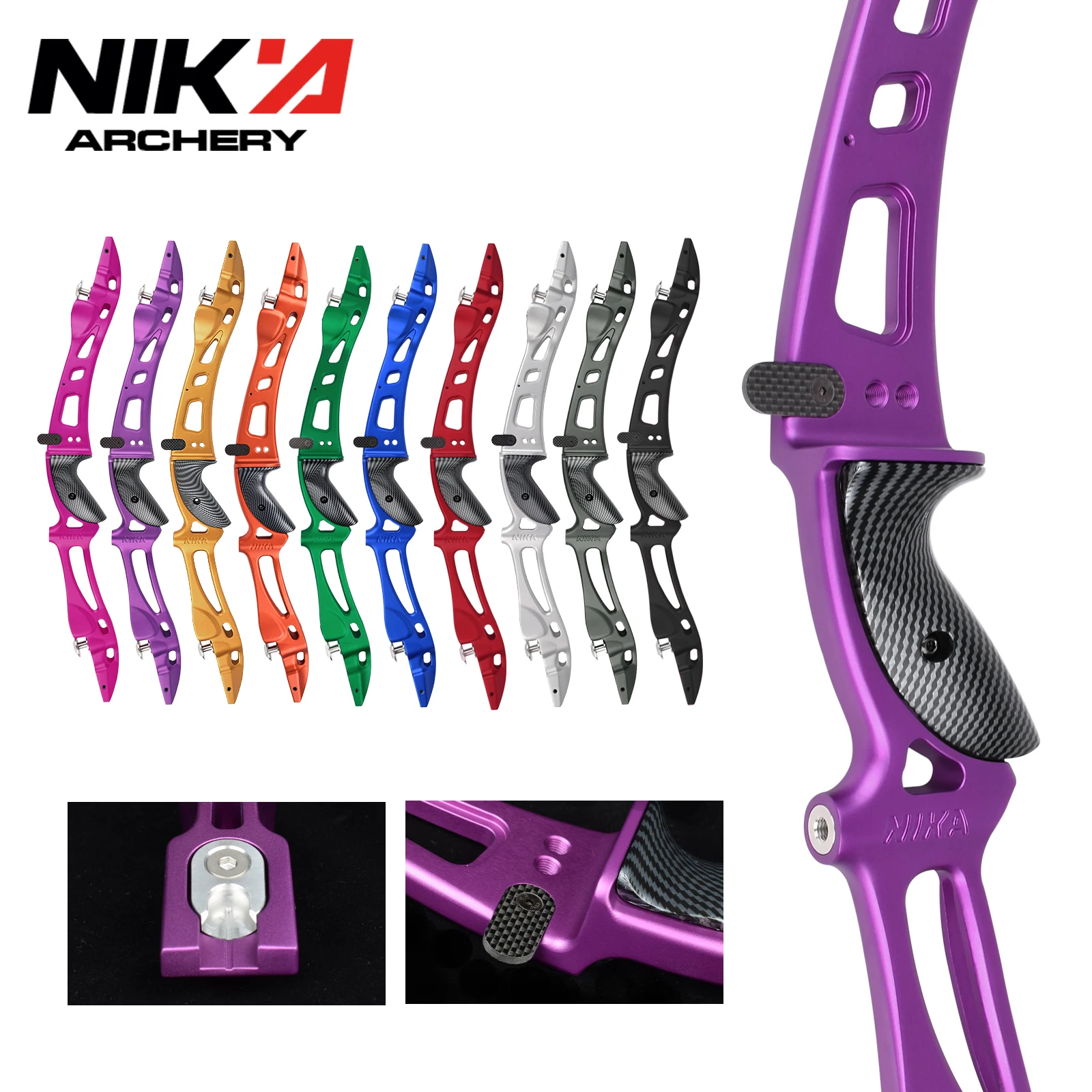 25" Bow Riser ILF CNC Traditional Recurve Bows Right Handle Archery Hunting ET-8 RH Recurve Bow Riser 10 colors
25" Bow Riser ILF CNC Traditional Recurve Bows Right Handle Archery Hunting ET-8 RH Recurve Bow Riser 10 colors