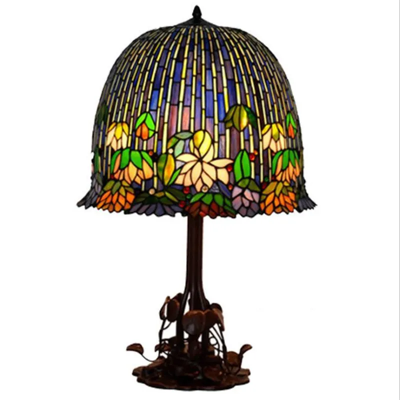 18” Water Lily Glass Tiffany Table Lamp Foyer Hall Entrance Decor Vintage Handmade Desk Light H 72cm 1256 
18” Water Lily Glass Tiffany Table Lamp Foyer Hall Entrance Decor Vintage Handmade Desk Light H 72cm 1256