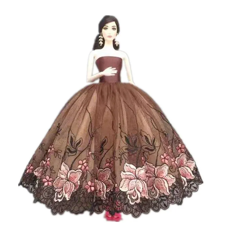 Elegant Brown Floral Multi Layer Lace Wedding Dress for Barbie Doll Clothes Outfits 1/6 BJD Accessories Party Gown Vestidos Toys
Elegant Brown Floral Multi Layer Lace Wedding Dress for Barbie Doll Clothes Outfits 1/6 BJD Accessories Party Gown Vestidos Toys