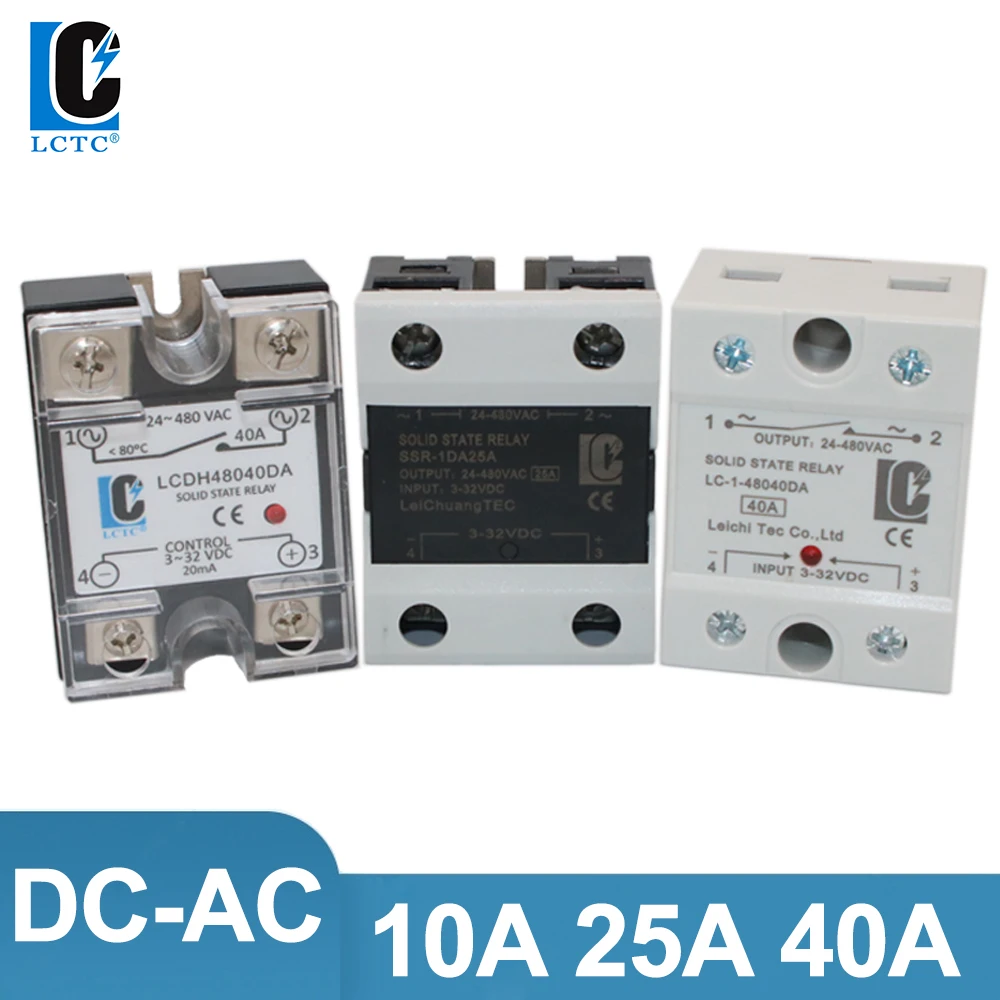 

LC SSR DA 10A 25A 40A 3-32V DC Control 220V AC Relay 10DA 25DA 40DA High Quality Single Phase Solid State Relay Free Shipping