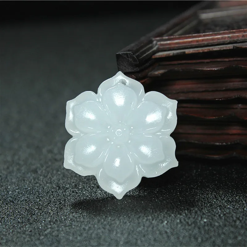 Natural White Jade Flower Pendant Necklace Chinese Hand-Carved Charm Jewelry Fashion Accessories Amulet for Men Women Gifts
Natural White Jade Flower Pendant Necklace Chinese Hand-Carved Charm Jewelry Fashion Accessories Amulet for Men Women Gifts