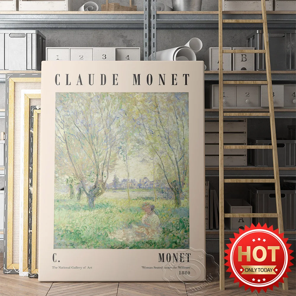 Claude Monet Exhibition Poster, The Beach, Woman Seated under the Willows (1883) by Claude Monet, Home Decor, Tate Modern
Claude Monet Exhibition Poster, The Beach, Woman Seated under the Willows (1883) by Claude Monet, Home Decor, Tate Modern