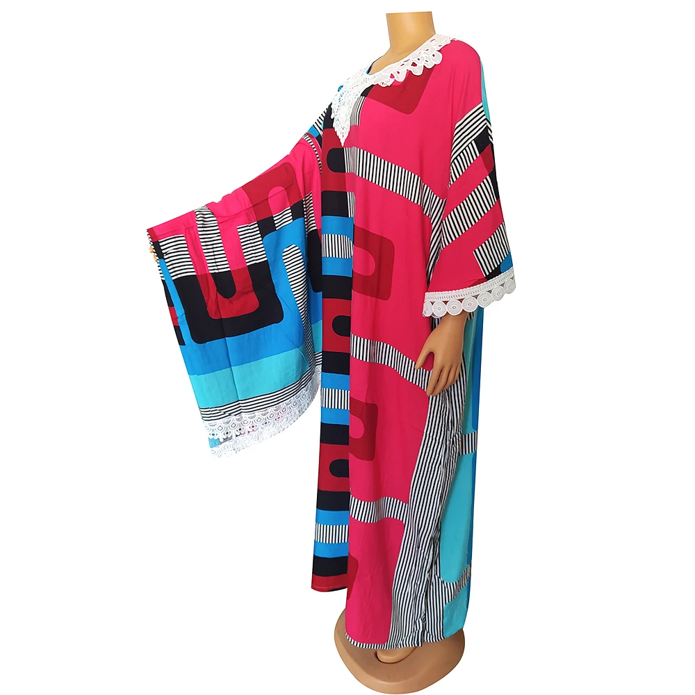 Appliques Fashion African Dresses For Women Bat Sleeve Round Neck Color Matching Print Holiday Loose Boubou Robe Scarf Vestidos
Appliques Fashion African Dresses For Women Bat Sleeve Round Neck Color Matching Print Holiday Loose Boubou Robe Scarf Vestidos