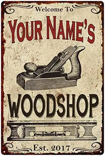 Personalized Woodshop Sign Man Cave Metal Sign Dad Woodworking Name Signs Home Shop Decor Gift
Personalized Woodshop Sign Man Cave Metal Sign Dad Woodworking Name Signs Home Shop Decor Gift