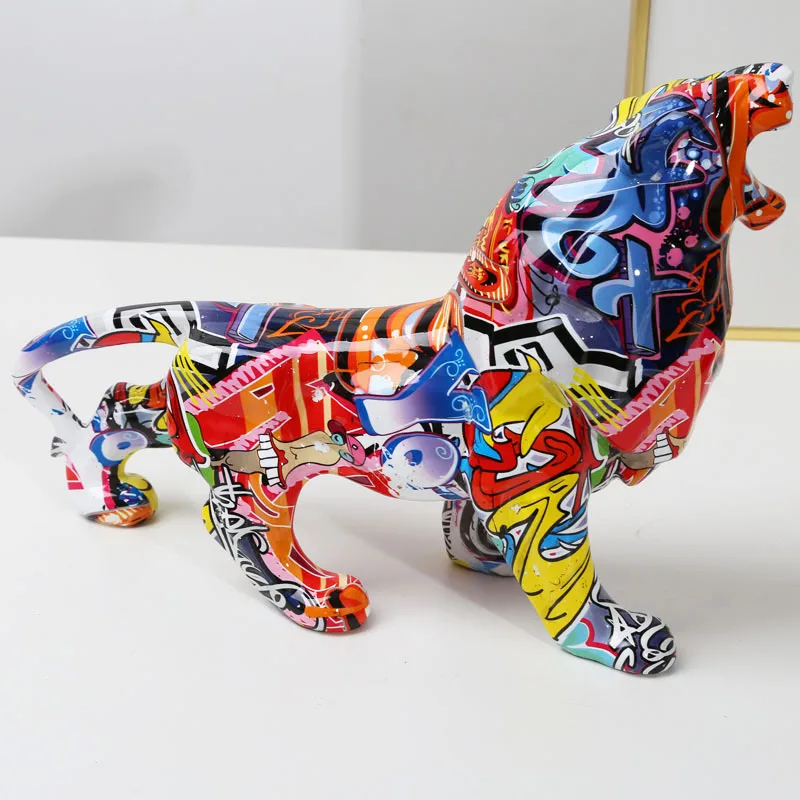 Creative Painted Graffiti lion Simple Art Color Decorations Home Entrance Decorations Wine Cabinet Office Resin Crafts
Creative Painted Graffiti lion Simple Art Color Decorations Home Entrance Decorations Wine Cabinet Office Resin Crafts
