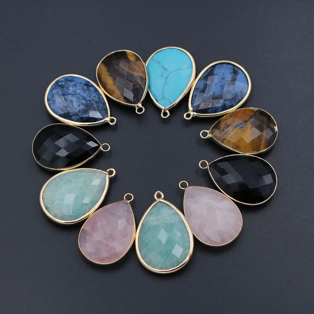 10pcs Fashion Faceted Natural Stone Pendants Drop Labradorite Rose Quartz Amazonite Stone Charms For DIY Handcrafts Earrings
10pcs Fashion Faceted Natural Stone Pendants Drop Labradorite Rose Quartz Amazonite Stone Charms For DIY Handcrafts Earrings