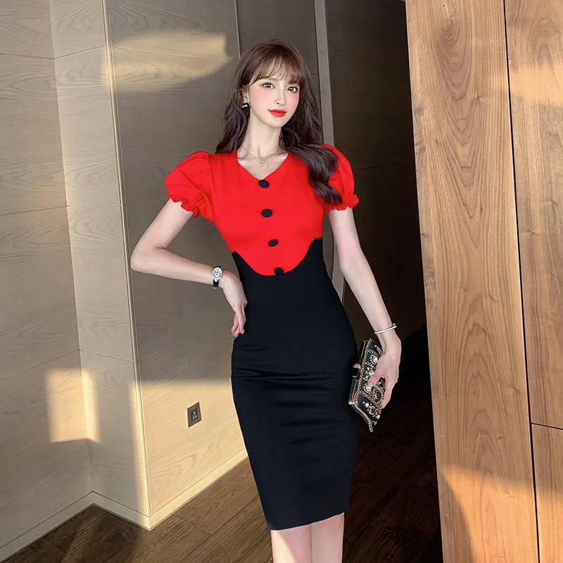 2022 Women Short Sleeve Corset Elegant Dress Patchwork Vestidos High-end Bandage Dress Summer Sexy Party Bodycon Pencil Dresses
2022 Women Short Sleeve Corset Elegant Dress Patchwork Vestidos High-end Bandage Dress Summer Sexy Party Bodycon Pencil Dresses