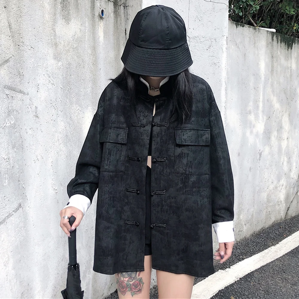 Couples Chinese Style Black Casual Blouse Cheongsam Kung Fu T-shirt Vintage Gothic Korean Streetwear Harajuku Shirts Tops Coats
Couples Chinese Style Black Casual Blouse Cheongsam Kung Fu T-shirt Vintage Gothic Korean Streetwear Harajuku Shirts Tops Coats