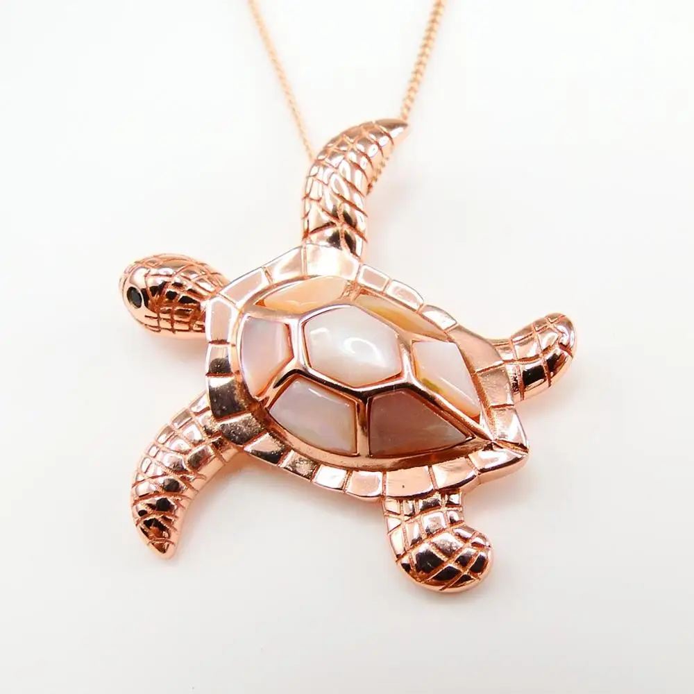 Beautiful Rose Gold In 925 Sterling Silver Natural Mother Of Pearl MOP Sea Turtle Pendant Necklace For Women Gift
Beautiful Rose Gold In 925 Sterling Silver Natural Mother Of Pearl MOP Sea Turtle Pendant Necklace For Women Gift