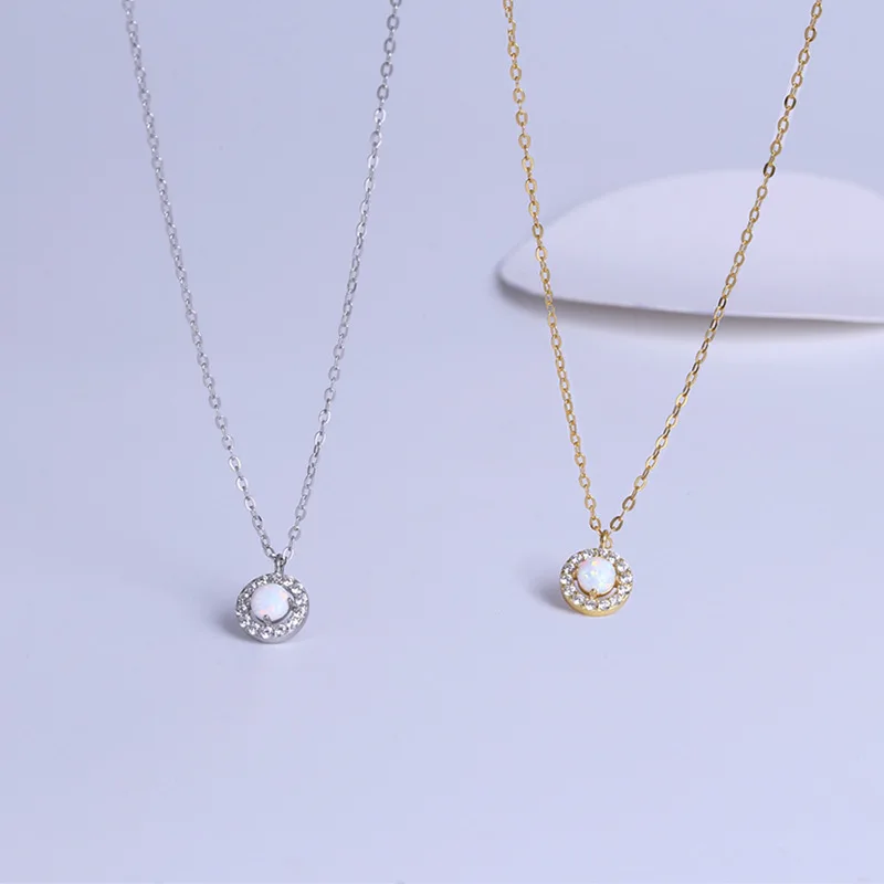 Fashion Necklace S925 Silver Jewelry with Opal Zircon Gemstone Round Shape Pendant for Women Wedding Party Accessories Wholesale
Fashion Necklace S925 Silver Jewelry with Opal Zircon Gemstone Round Shape Pendant for Women Wedding Party Accessories Wholesale