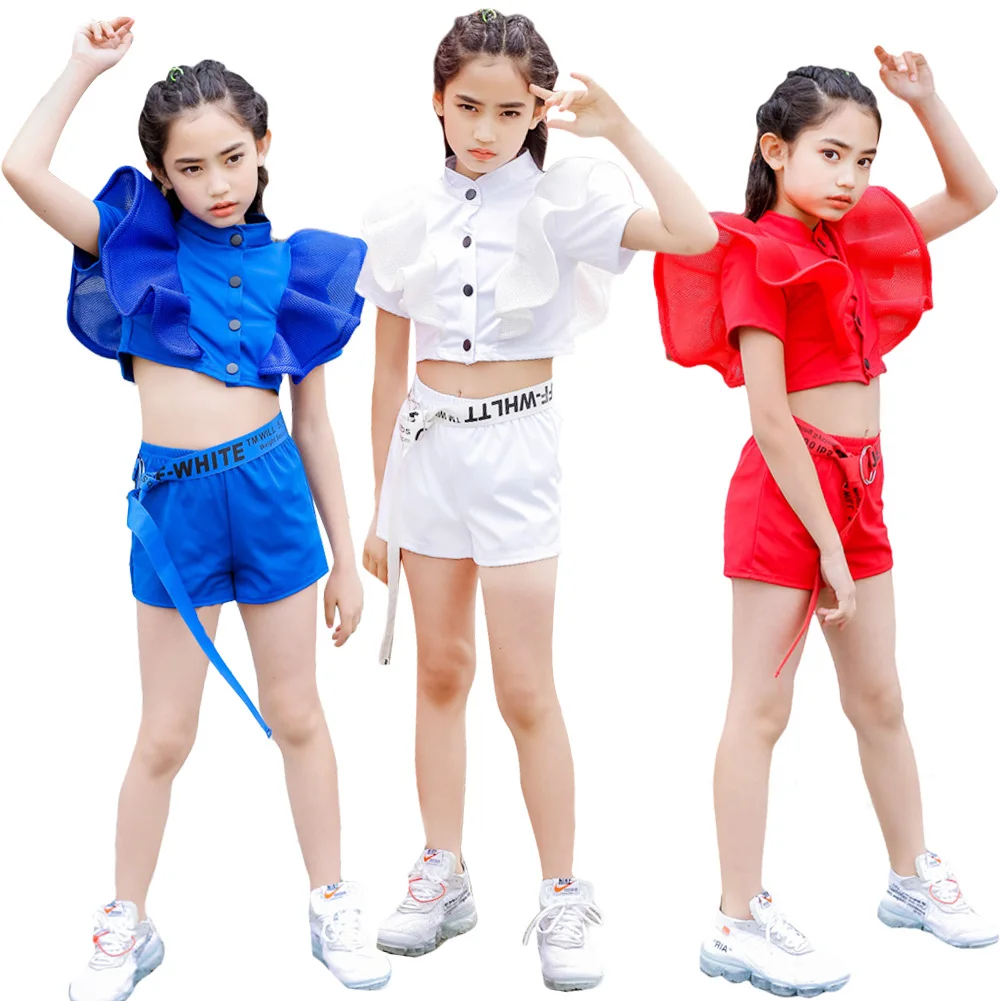 Kids Girls Stage Performance Clothing Set Children Streetwear Hip Hop Dancewear Red White Blue Jazz Dance Costume
Kids Girls Stage Performance Clothing Set Children Streetwear Hip Hop Dancewear Red White Blue Jazz Dance Costume