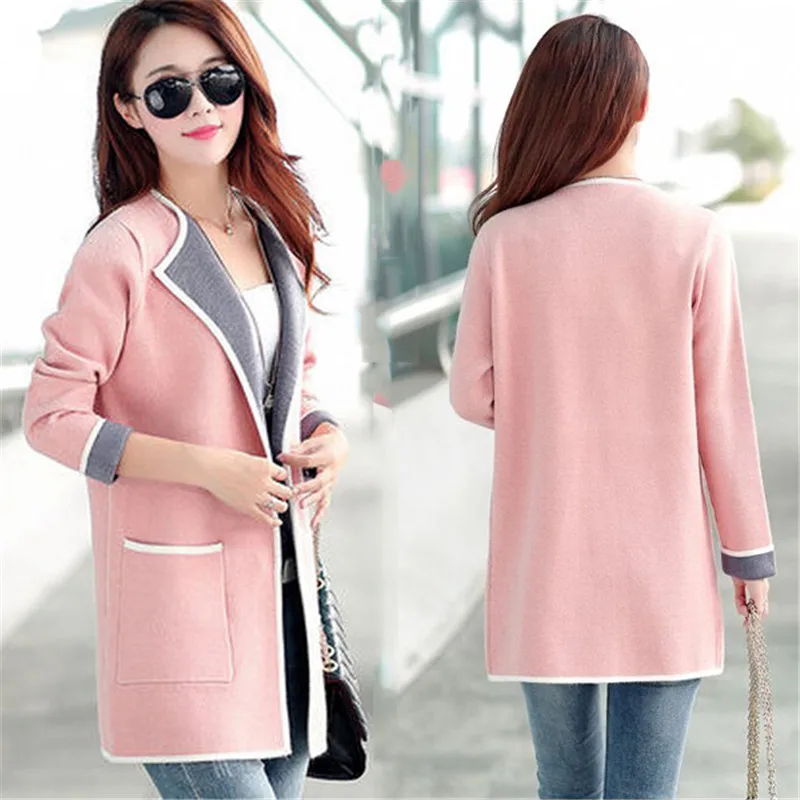 Women Jackets Spring Autumn Pocket Women Jacket Cardigan Long Womens Jackets And Coats Plus Size/oversized/pink Jacket Outwear
Women Jackets Spring Autumn Pocket Women Jacket Cardigan Long Womens Jackets And Coats Plus Size/oversized/pink Jacket Outwear