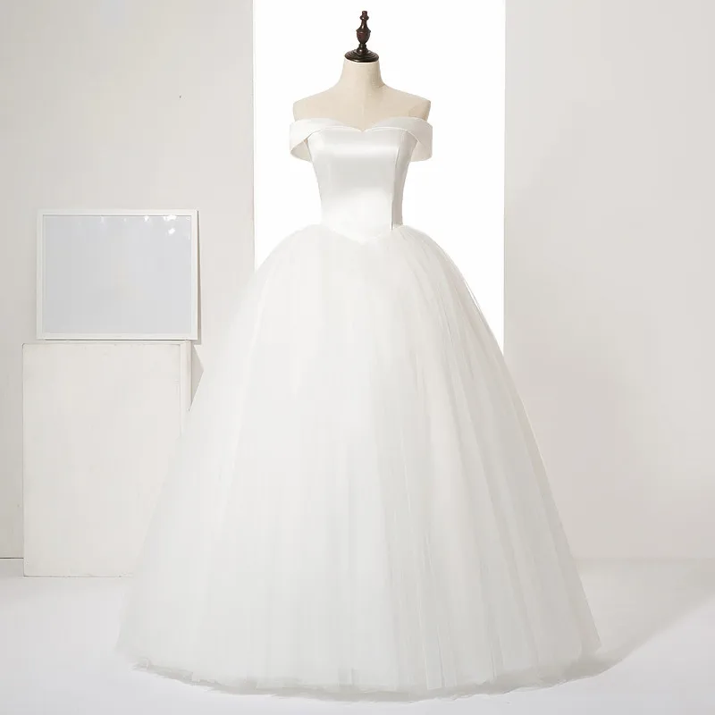 New Sexy satin with silky organza wedding dress Boat neck style Vestido de noiva ball gown
New Sexy satin with silky organza wedding dress Boat neck style Vestido de noiva ball gown
