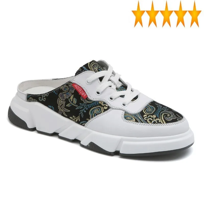 Ethnic Totem Mixed Colors Personality Men Casual Half Shoes Lace Up Slip On Round Toe Platform Sandals Summer Male Outdoor Wear
Ethnic Totem Mixed Colors Personality Men Casual Half Shoes Lace Up Slip On Round Toe Platform Sandals Summer Male Outdoor Wear