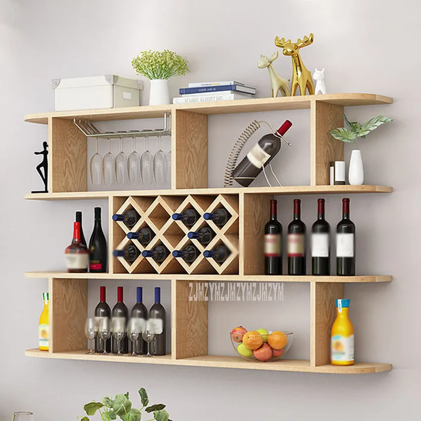 160cm Wall-mounted Hanging Red Wine Rack Shelf Living Room Retro Modern Multi-layer Wooden Grape Wine Organize Shelf
160cm Wall-mounted Hanging Red Wine Rack Shelf Living Room Retro Modern Multi-layer Wooden Grape Wine Organize Shelf