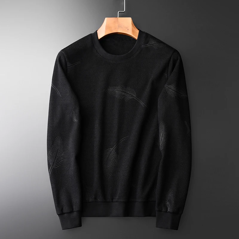 Black Sweatshirts Men Luxury Yarn Dyed Dark Grain Round Collar Sweatshirt Male Spring And Autumn Slim Mens Hoodies 4XL
Black Sweatshirts Men Luxury Yarn Dyed Dark Grain Round Collar Sweatshirt Male Spring And Autumn Slim Mens Hoodies 4XL