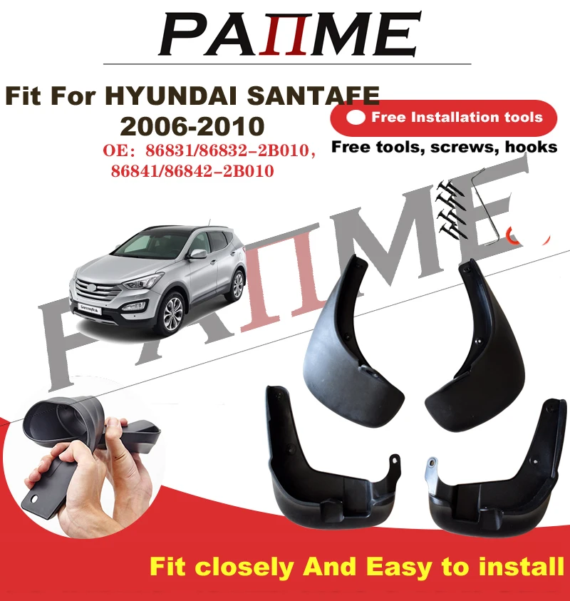 Автомобильные Брызговики для Hyundai Santafe 2006-2010 2B010 4 шт./компл., литые Брызговики, передняя и задняя щитки от грязи YC101230
Автомобильные Брызговики для Hyundai Santafe 2006-2010 2B010 4 шт./компл., литые Брызговики, передняя и задняя щитки от грязи YC101230