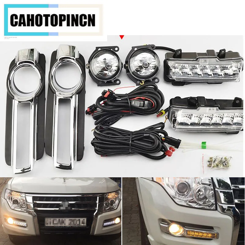 12V LED Daytime Running Driving Light DRL Fog Lamp with yellow turn signal light for Mitsubishi Pajero Montero 2015 2016 2017 
12V LED Daytime Running Driving Light DRL Fog Lamp with yellow turn signal light for Mitsubishi Pajero Montero 2015 2016 2017